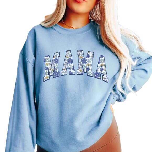 Gildan Tops - Floral Mama Sweatshirt, Mother's Day Sweatshirt